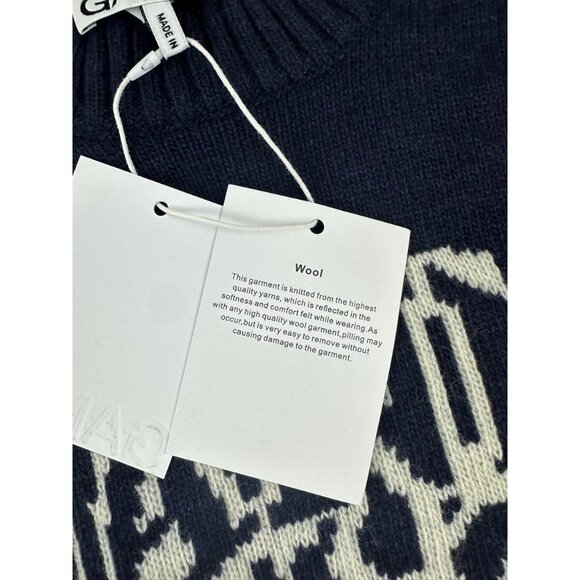 NWT Ganni Logo wool-blend sweater Women's size Large - Picture 8 of 12